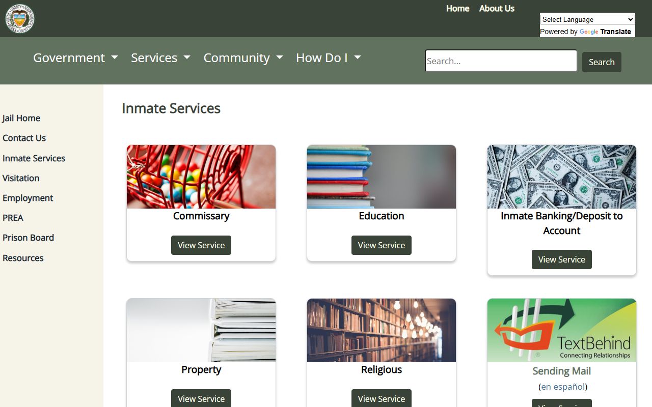 Berks County inmate records inmate services page